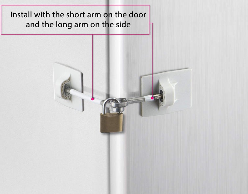 Guardianite Refrigerator Door Lock with Padlock - White - Image 5